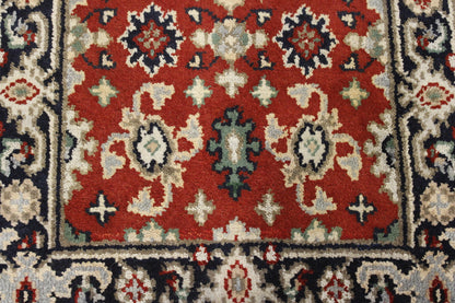 Tribal Indo Heriz rug corner detail
