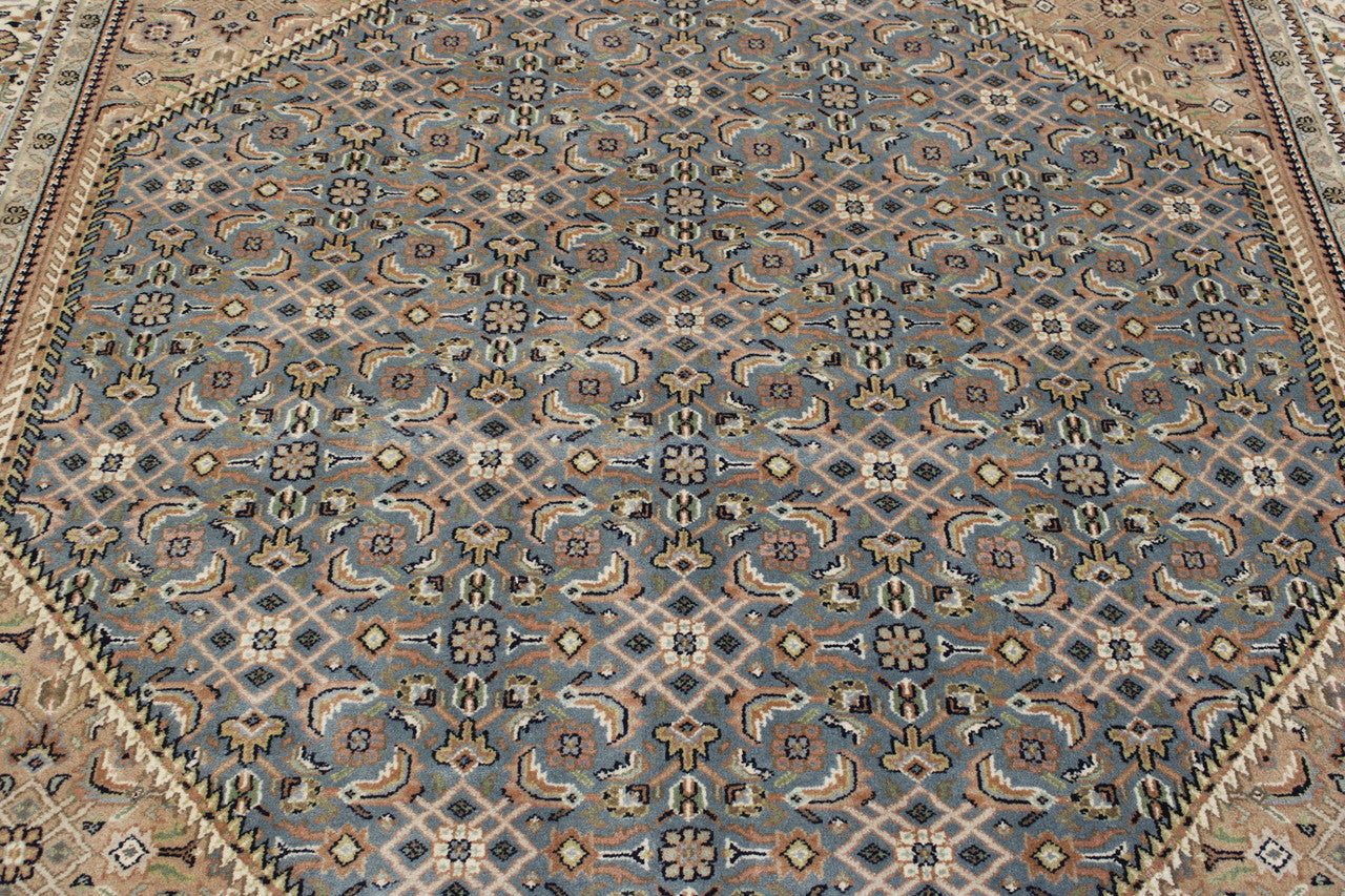 Traditional Indo Mir rug corner detail