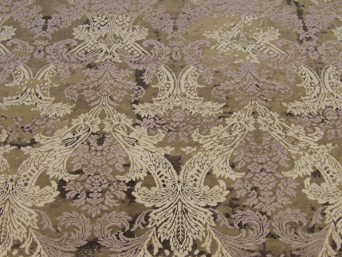Transitional Abstract Oxidized Design rug border detail