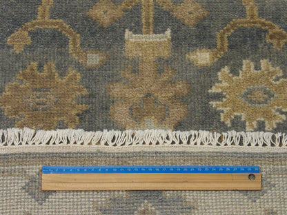 Full view of Turkish Oushak hand-knotted runner