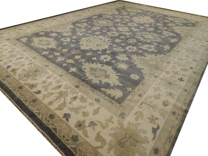 Oushak pattern detail, wash finish