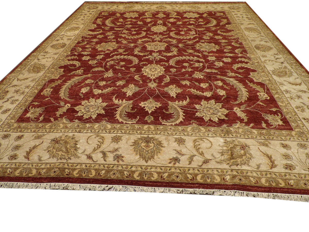 Chobie Oushak / Peshawar hand-knotted wool rug in Rust, 12'0" x 15'0", SKU w743