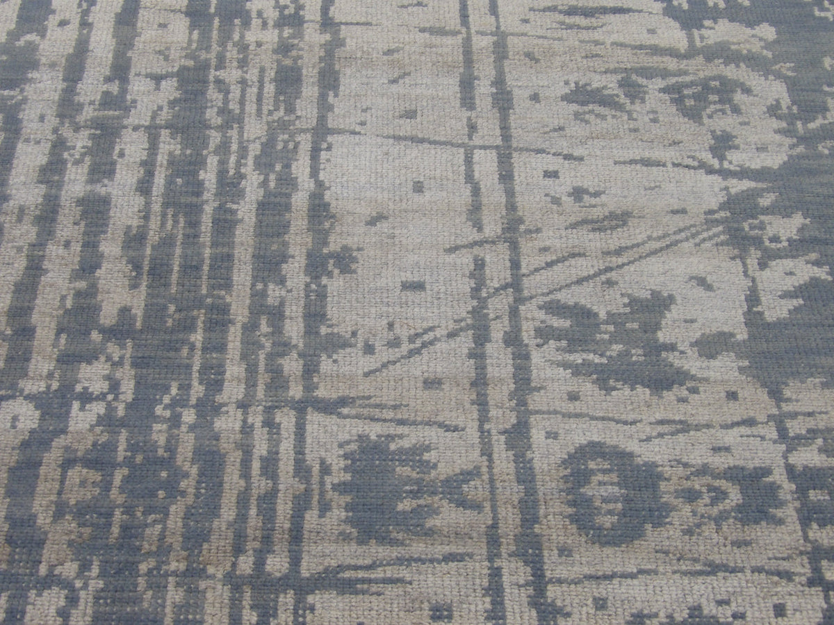 Wool texture close-up, blue and gray abstract rug
