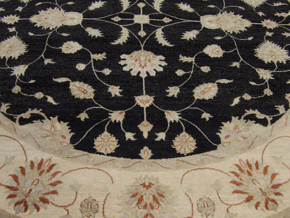 Ziegler Oushak / Peshawar hand-knotted wool rug in Black, 8'0" x 8'0", SKU w509