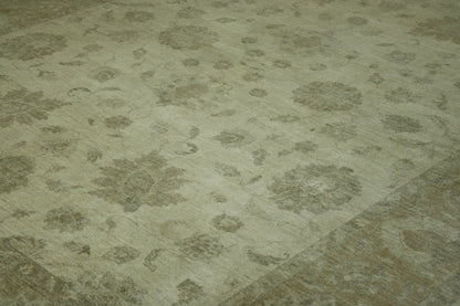 Brown & Beige Oushak Chobi rug in room setting