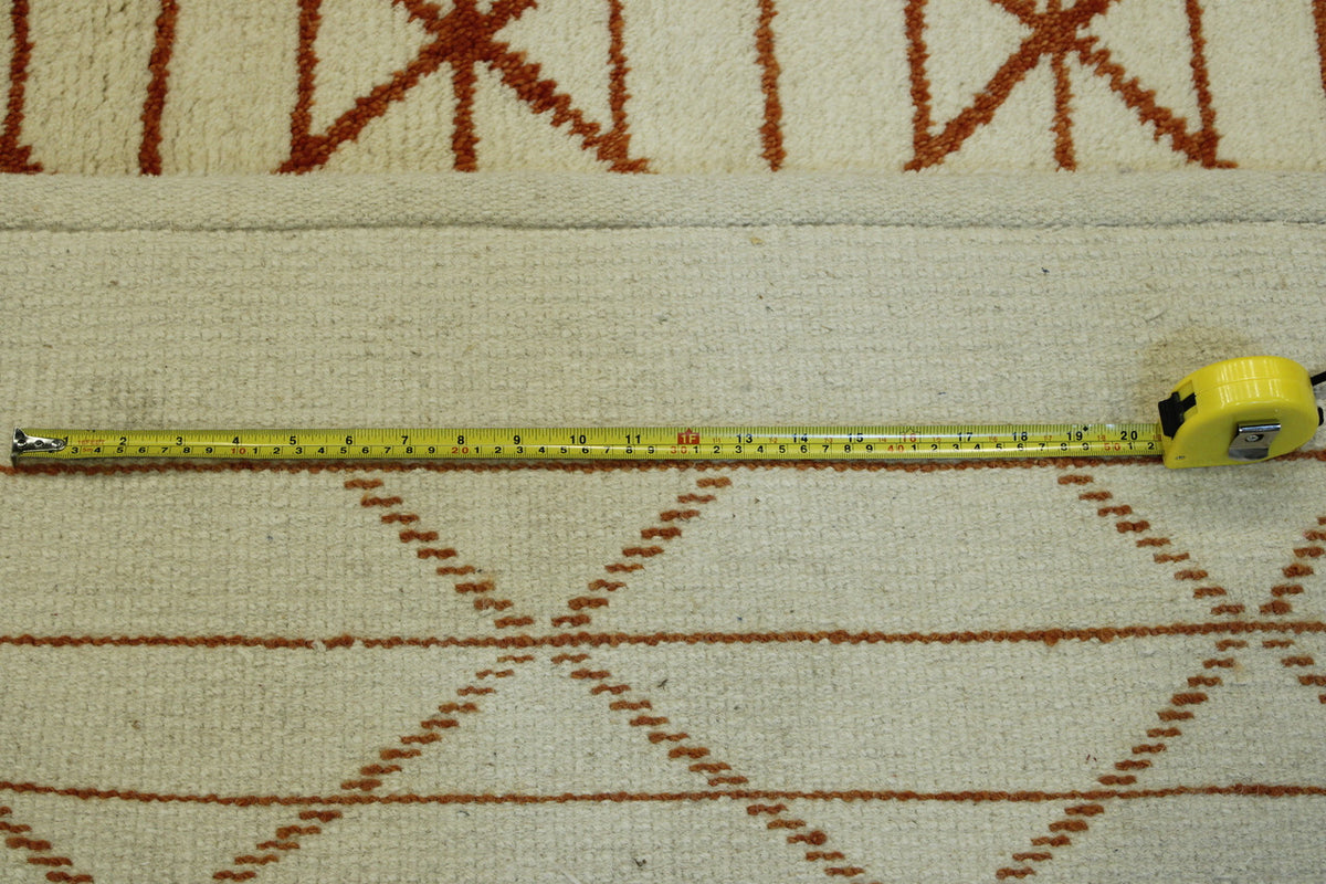 Back of Tribal Moroccan Diamond Pattern hand-knotted rug