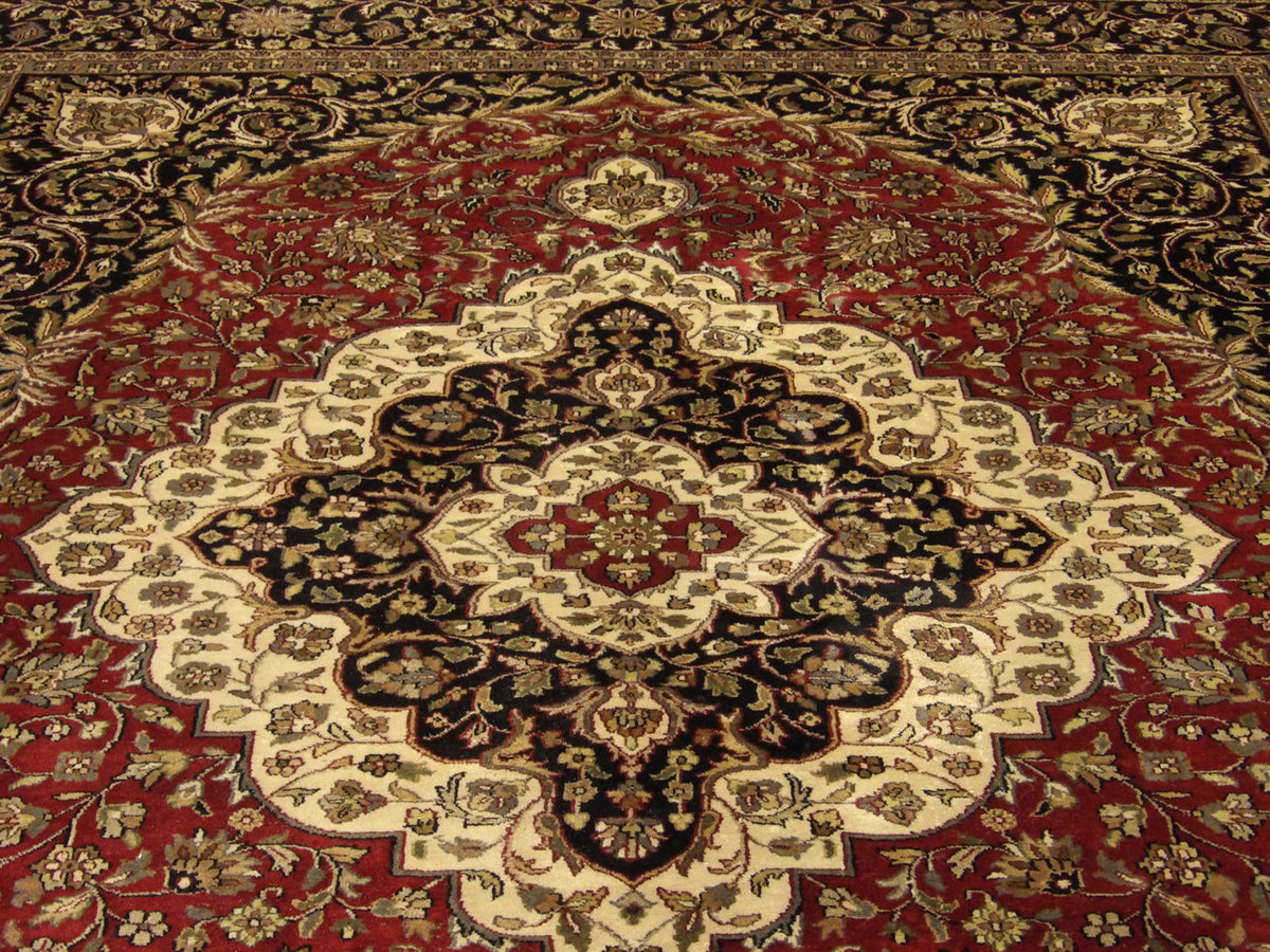 Back of Fine Persian Tabriz hand-knotted rug