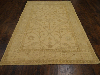 Close-up of wool pile, blue and ivory rug
