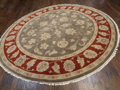 Ziegler Oushak / Peshawar hand-knotted wool rug in Green, 9'1" x 9'1", SKU w507