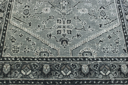 Back of Tribal Heriz Design hand-knotted rug