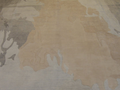 Back of Modern Abstract Bamboo Marble Design hand-knotted rug
