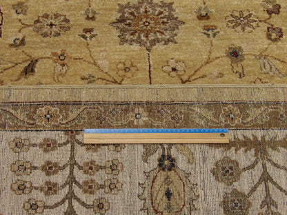 Blue & Beige Agra Ziegler rug in room setting