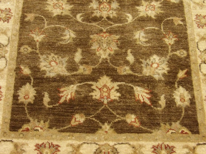 Kashan Oushak / Peshawar hand-knotted wool runner in Brown, 2'9" x 15'10", SKU W1160