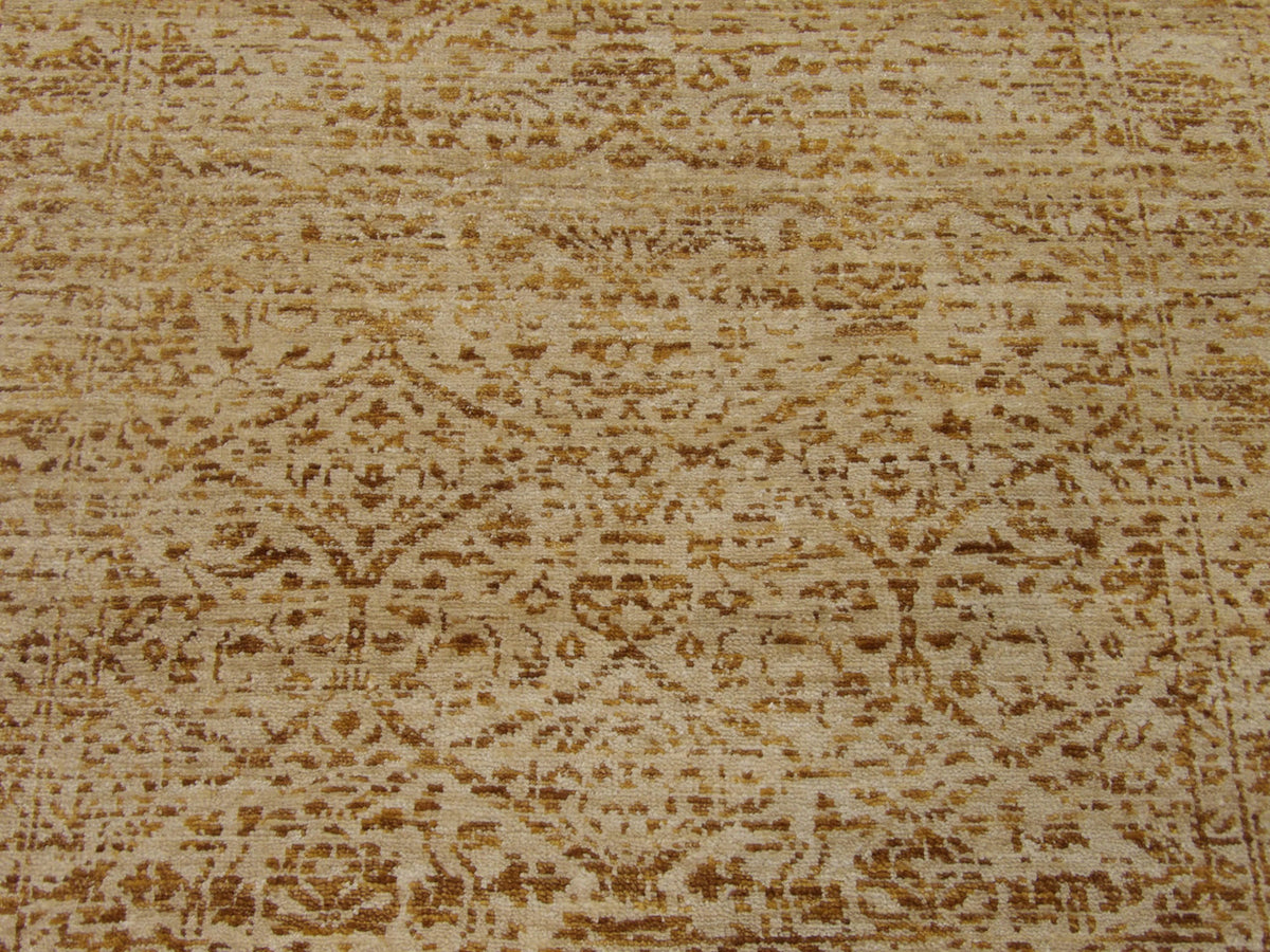 Wool texture close-up, gold broken design rug