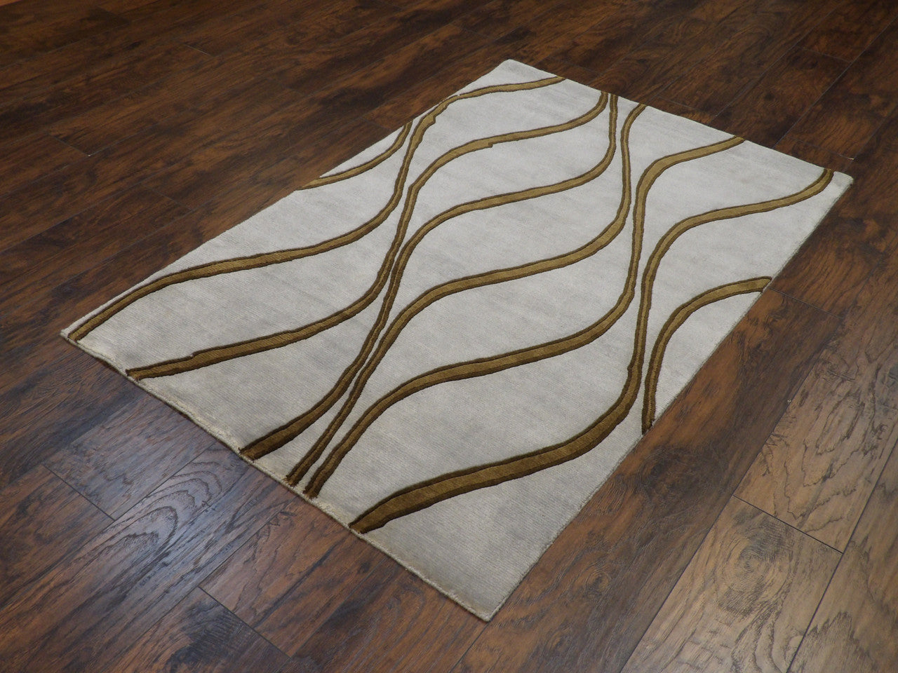 Geometric pattern detail, blue rug