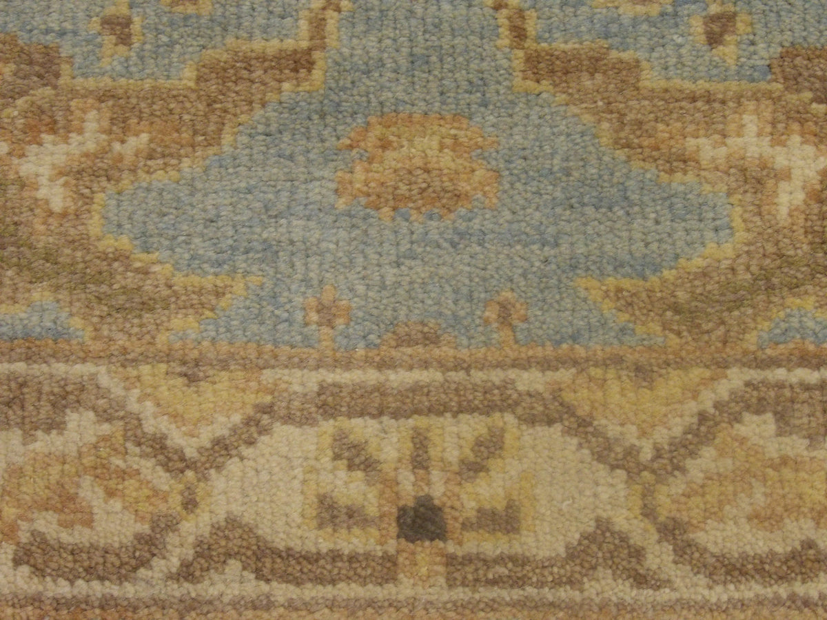 Turk Oushak Stone Wash rug border detail