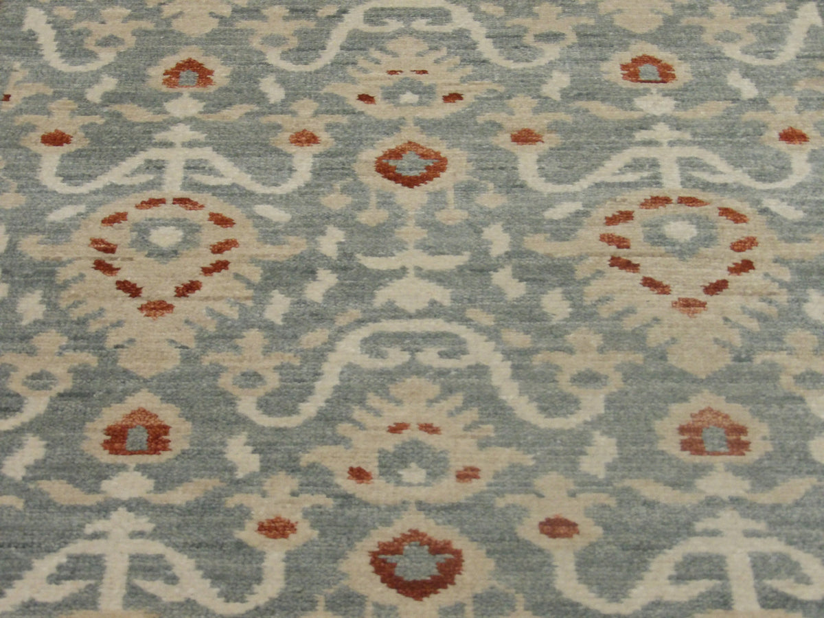 Back of transitional hand-knotted runner