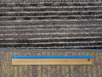 Gray Modern Gabbeh Flat Pile rug in room setting