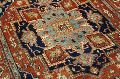 Tribal Heriz Design rug corner detail