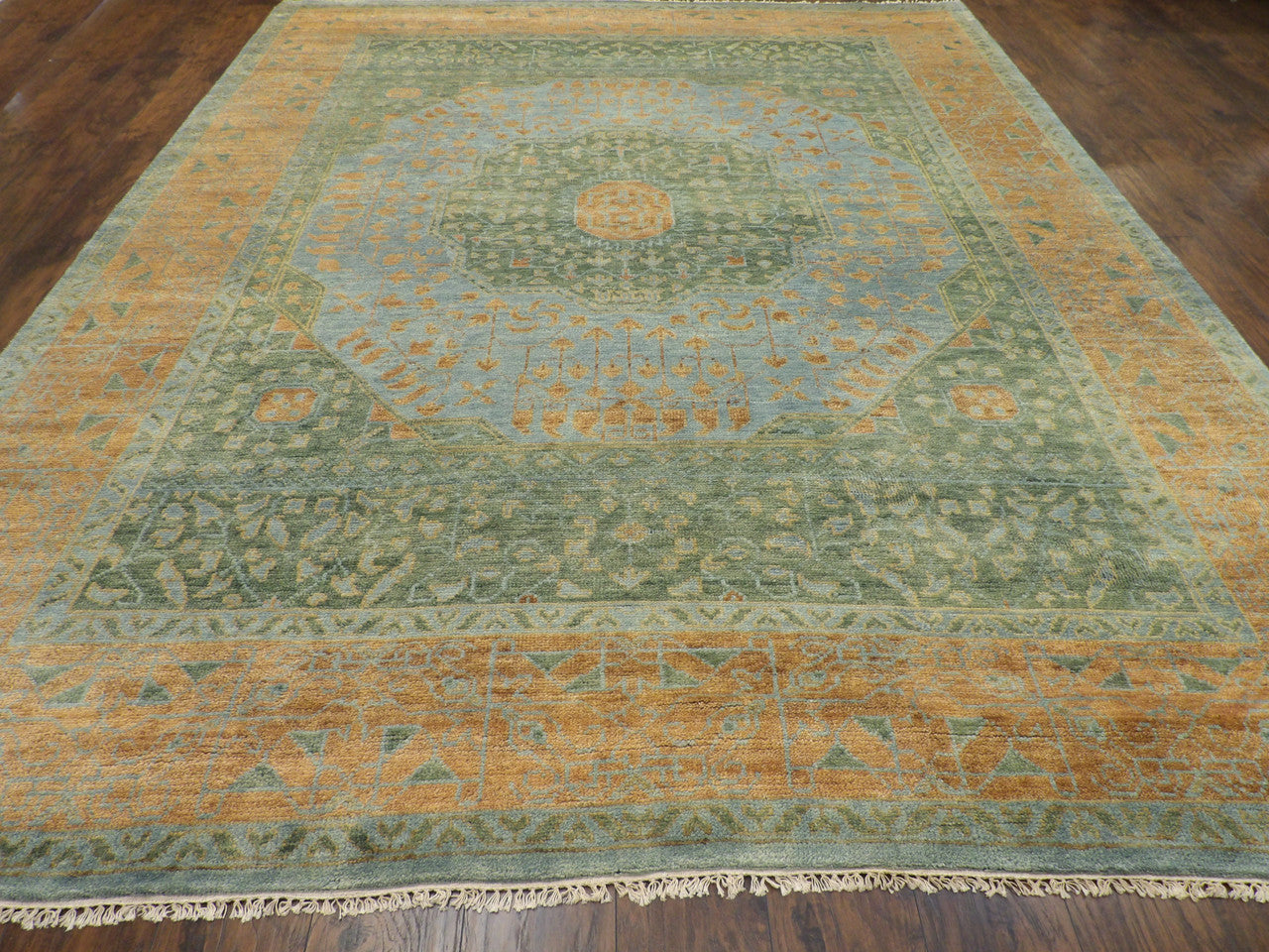 Back of Tribal Mamluk Vegetable Dye hand-knotted rug