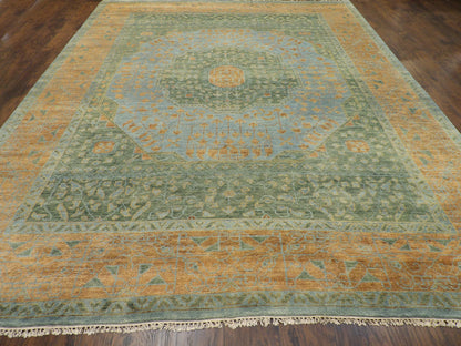 Back of Tribal Mamluk Vegetable Dye hand-knotted rug