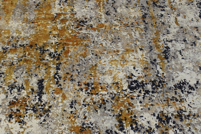 Back of Modern Abstract Broken Design hand-knotted rug