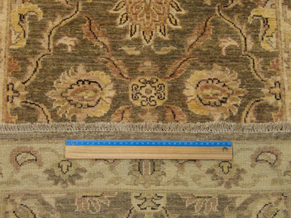 Green & Ivory Oushak Chobi Natural Dye rug in room setting