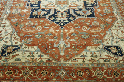 Full view of Tribal Heriz rug