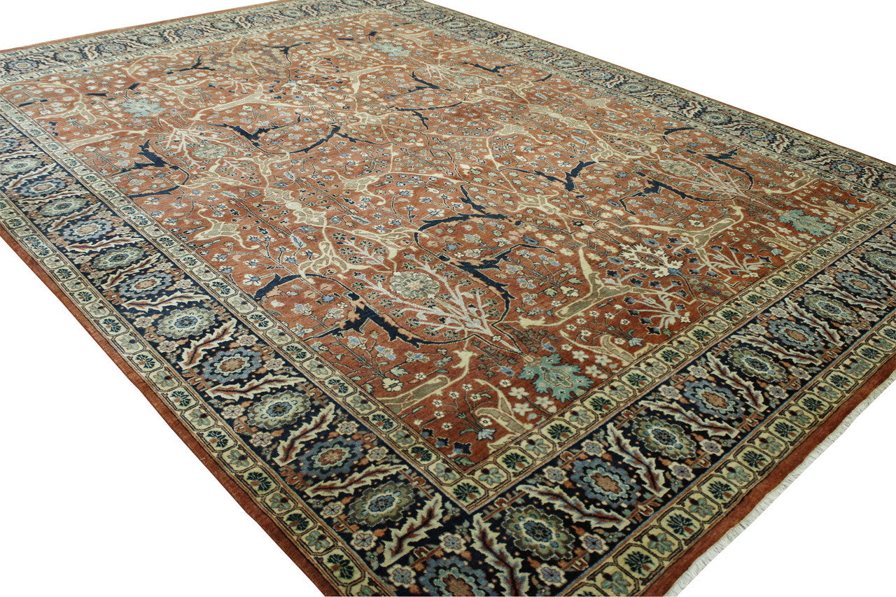 Traditional Fine Haji Jalili rug corner detail