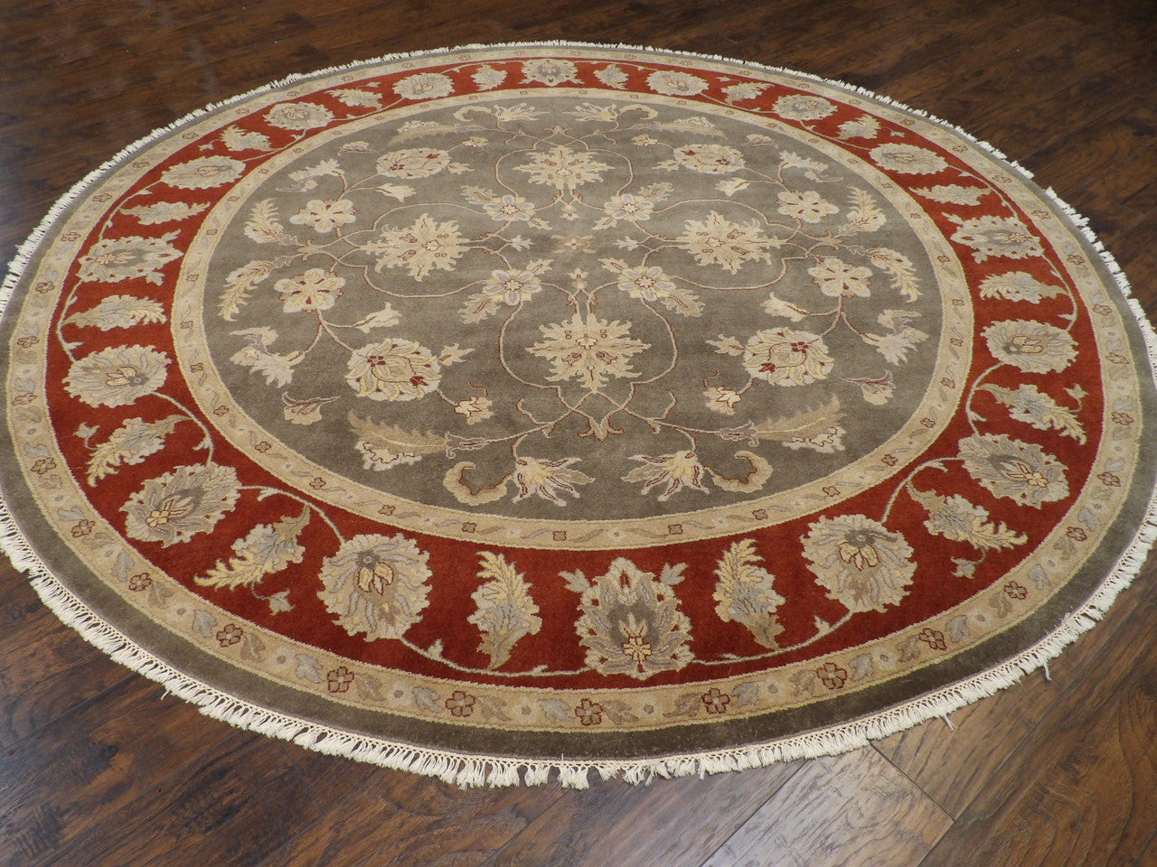 Ziegler Oushak / Peshawar hand-knotted wool rug in Green, 9'1" x 9'1", SKU w507
