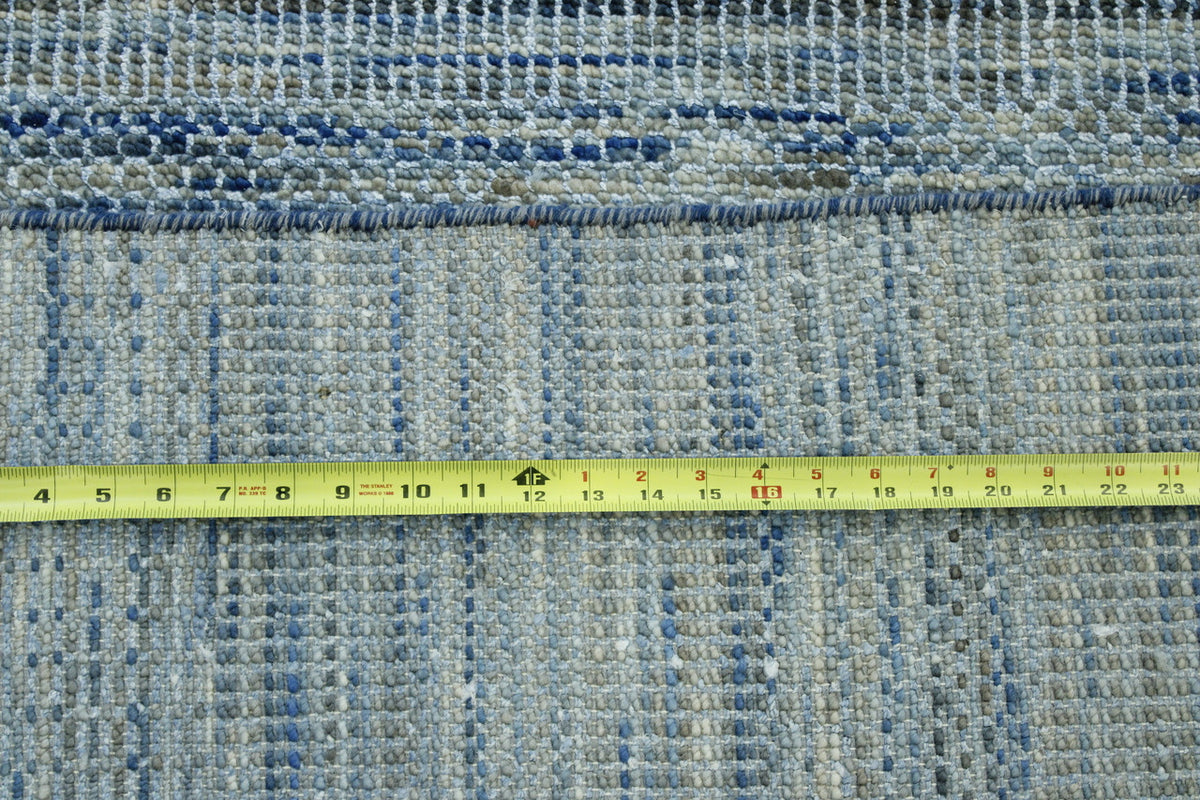 Close-up of wool pile, Blue & Gray rug