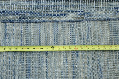 Close-up of wool pile, Blue & Gray rug