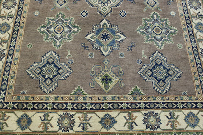 Brown & Beige Tribal Super Kazak rug in room setting