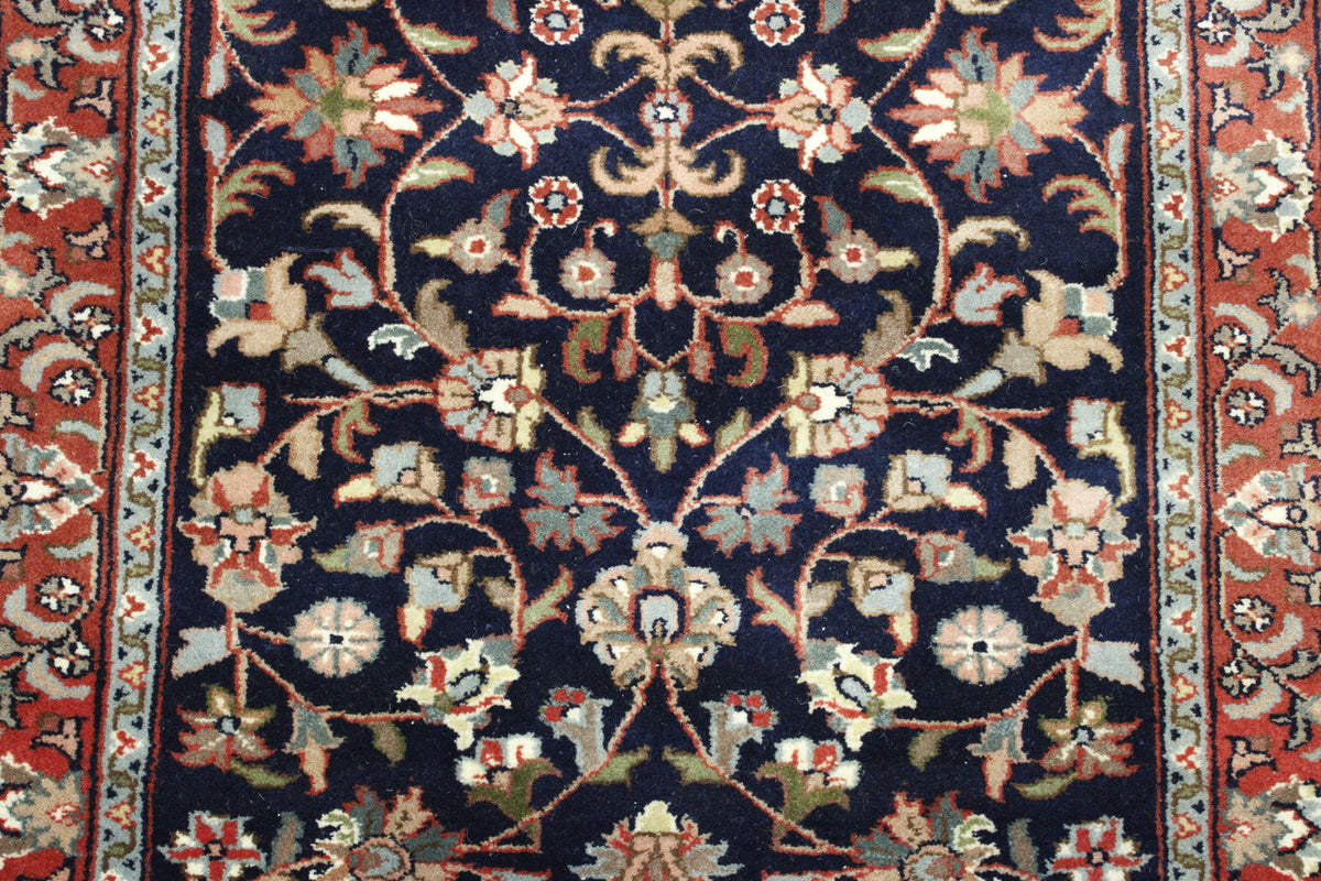 Close-up of wool pile, Blue rug