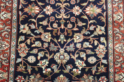 Close-up of wool pile, Blue rug