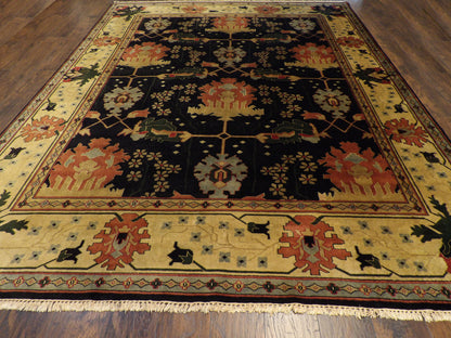 Close-up of wool pile, Blue & Gold rug