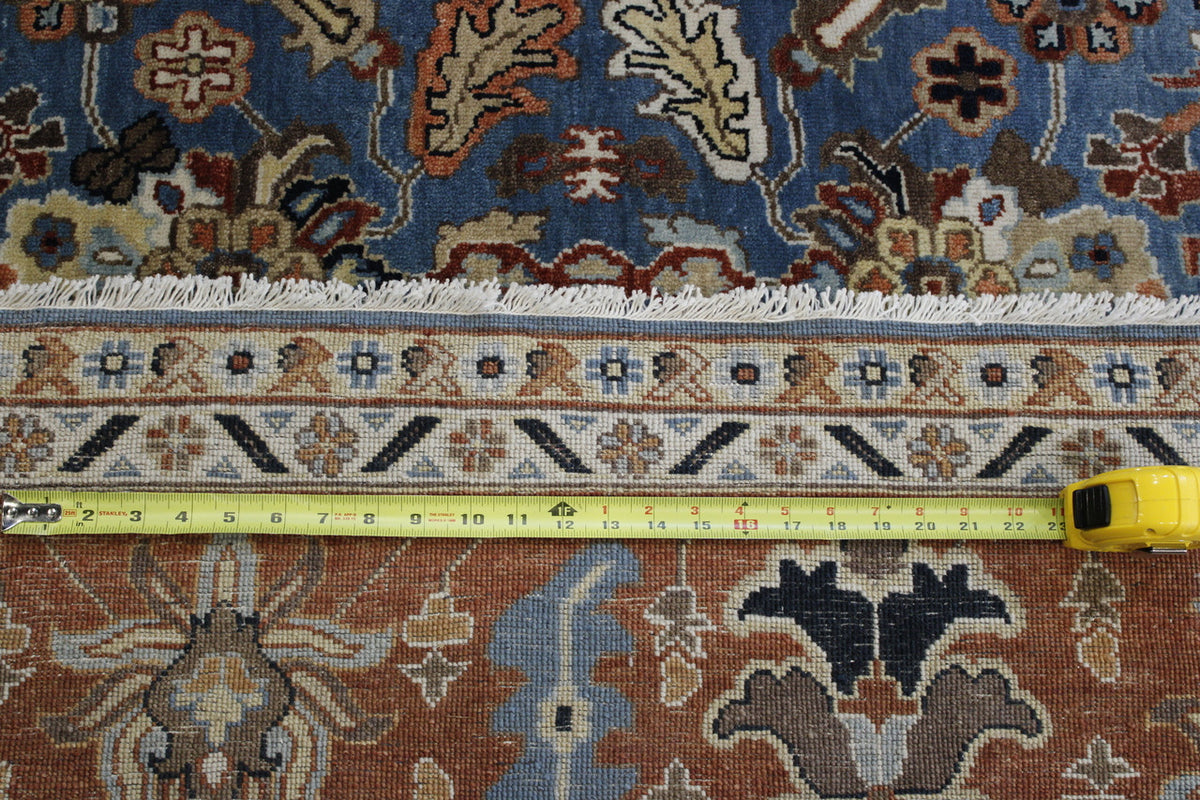 Blue & Rust Traditional Fine Sherapi rug in room setting