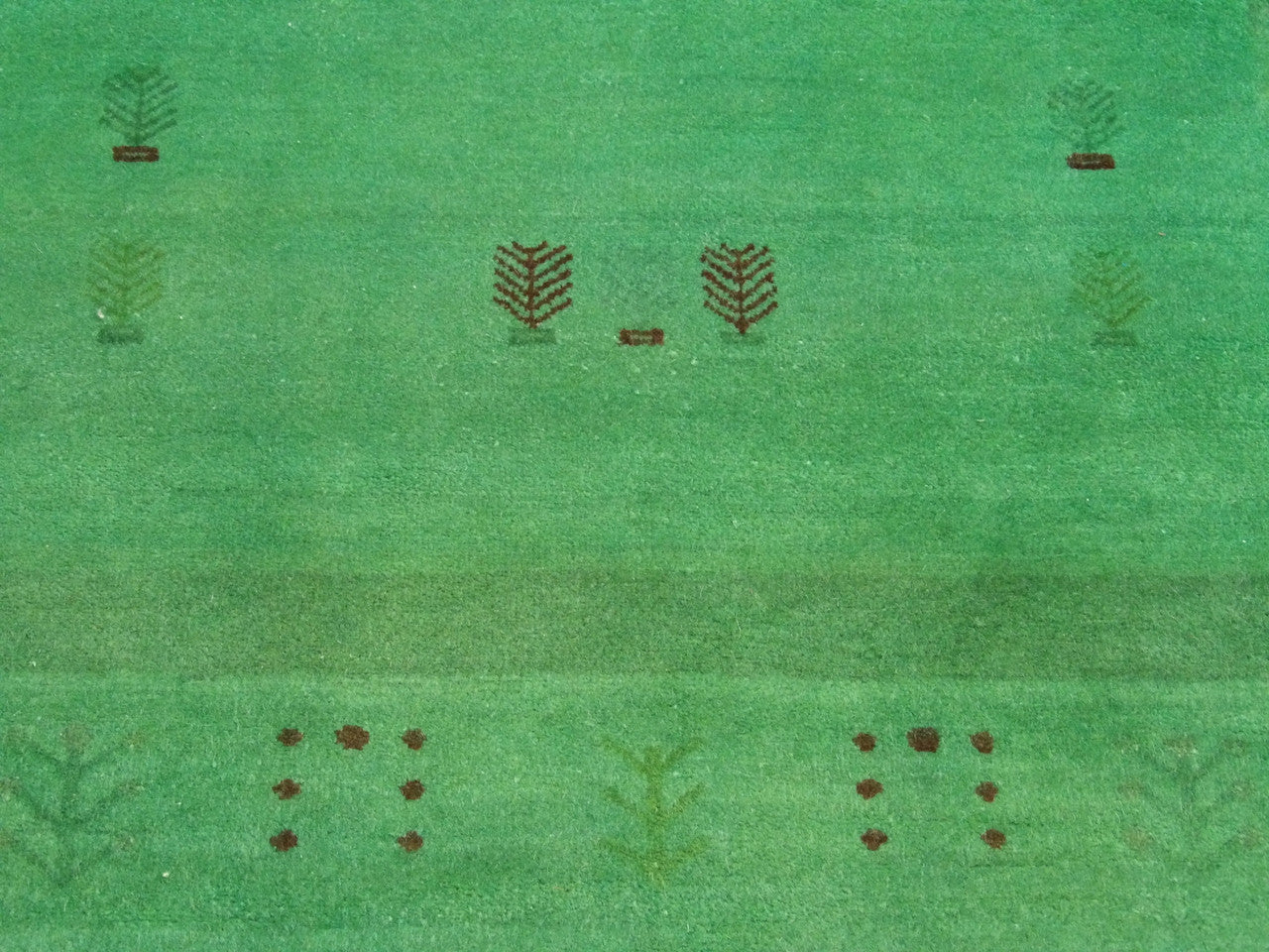 Overdye Gabbeh rug border detail