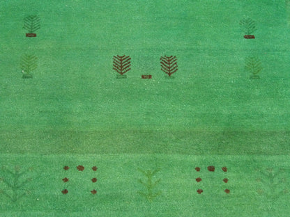 Overdye Gabbeh rug border detail