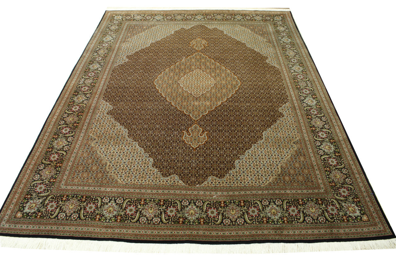 Traditional Mahi Tabriz pattern detail