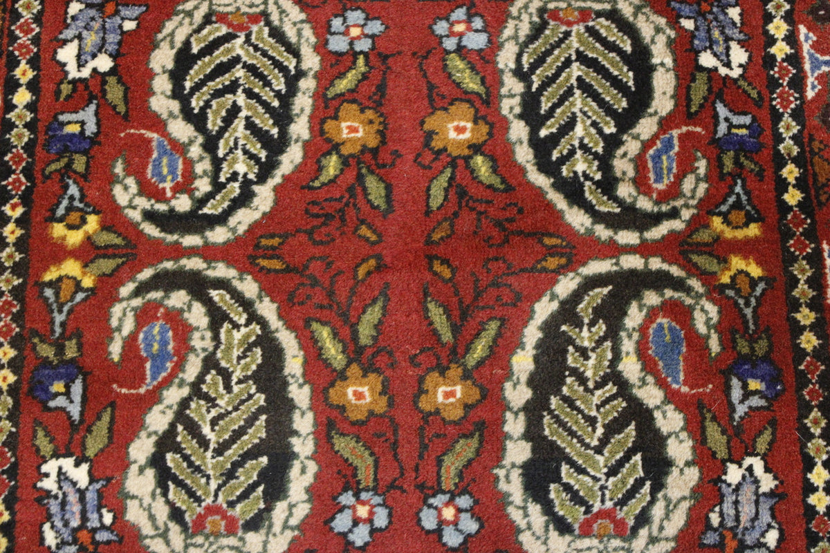 Traditional Kerman rug border detail