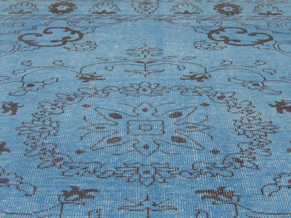 Back of Oushak Tribal Overdye hand-knotted rug