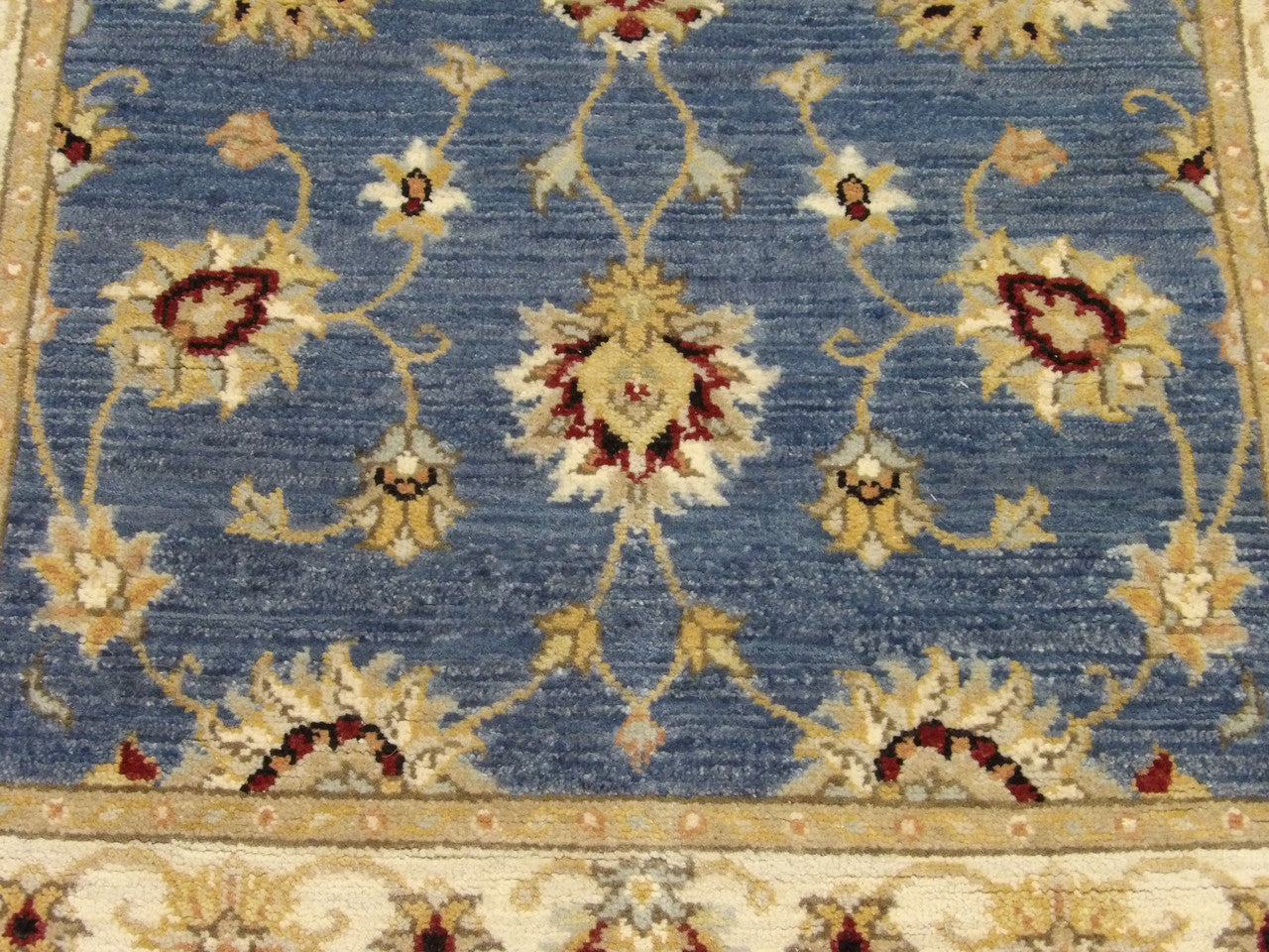 Kashan Oushak / Peshawar hand-knotted wool runner in Blue, 2'8" x 13'7", SKU W1158