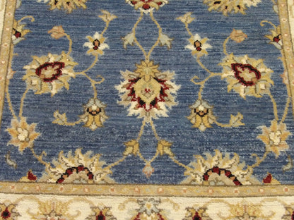 Kashan Oushak / Peshawar hand-knotted wool runner in Blue, 2'8" x 13'7", SKU W1158