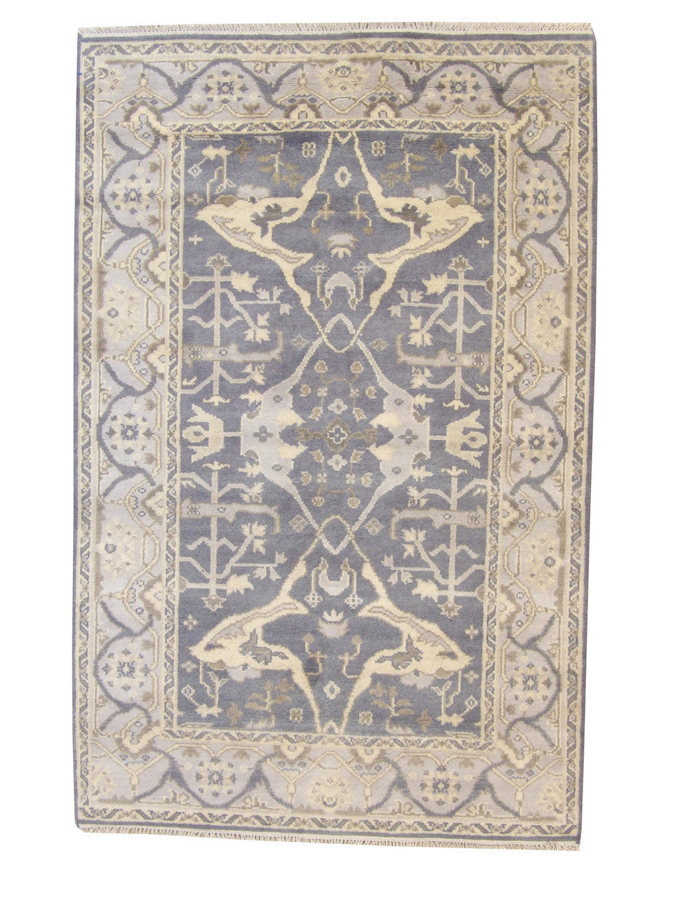 Oushak Ziegler hand-knotted wool rug in Blue & Gray, full view