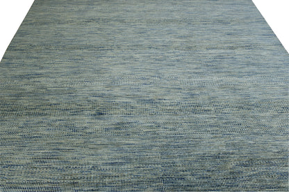 Blue & Gray Modern Grass Design rug in room setting