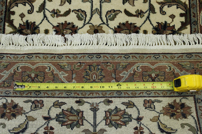 Brown & Beige Traditional Indo Mahal rug in room setting
