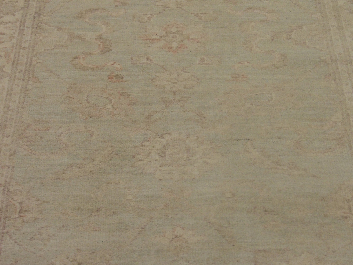 Back of Oushak Chobi Wash hand-knotted rug
