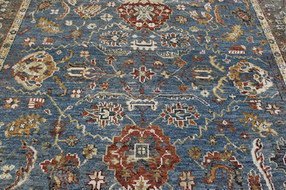 Back of Traditional Colorful Ziegler hand-knotted rug