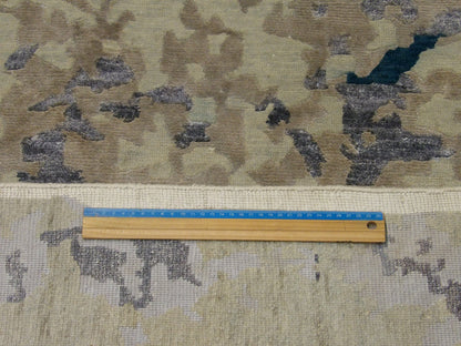 Blue & Gray Modern Tibetan Abstract High Low rug in room setting